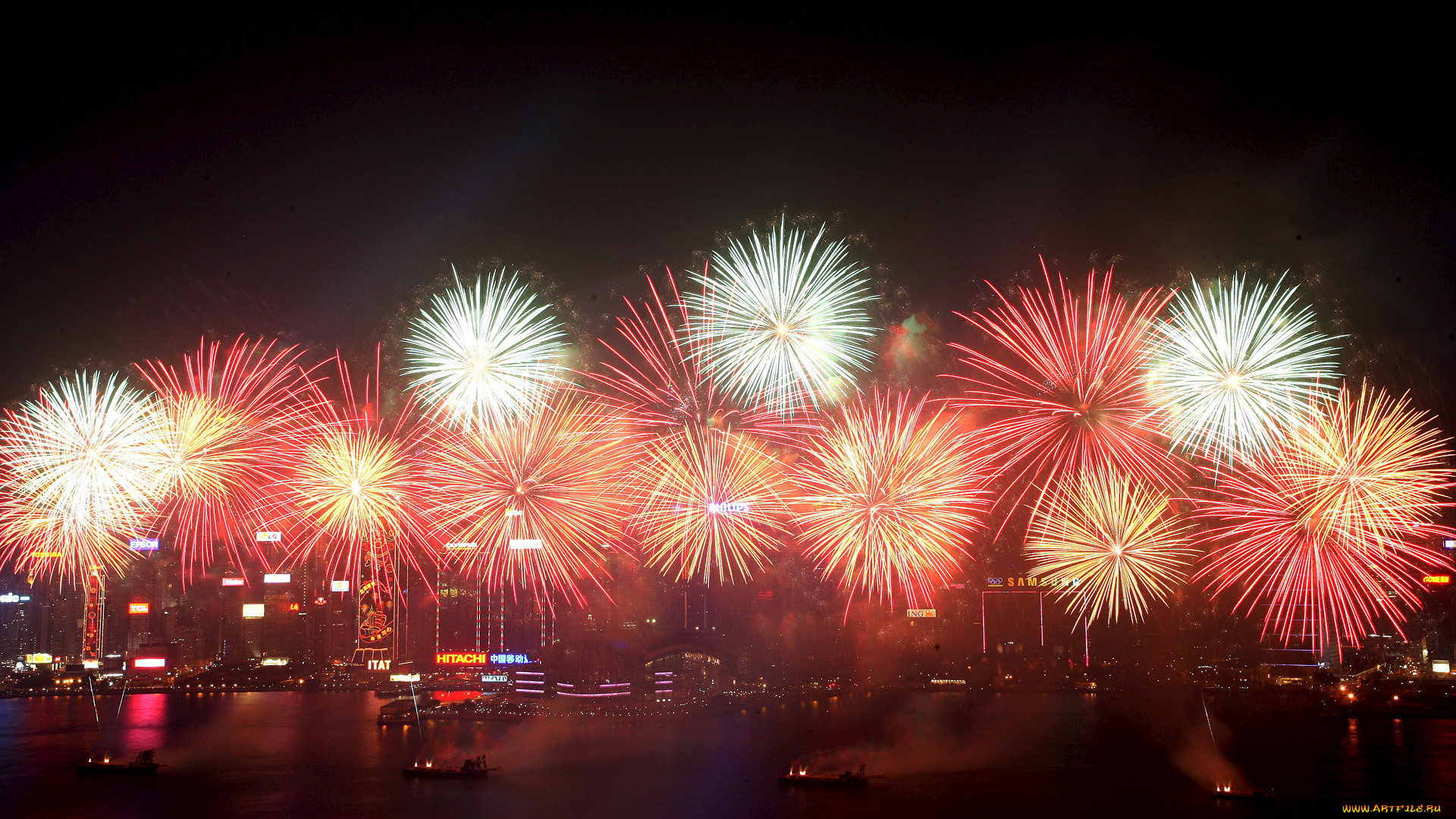 , ,  , fireworks, 2014, china, hong, kong, new, year